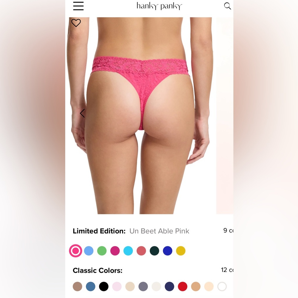 NWT Set of 3 Hanky Panky (Pinks) Regular Rise Lace Thong Panties